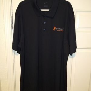 Nike Black Short Sleeve Polo Shirt Men's sz XXL Portworx Logo.